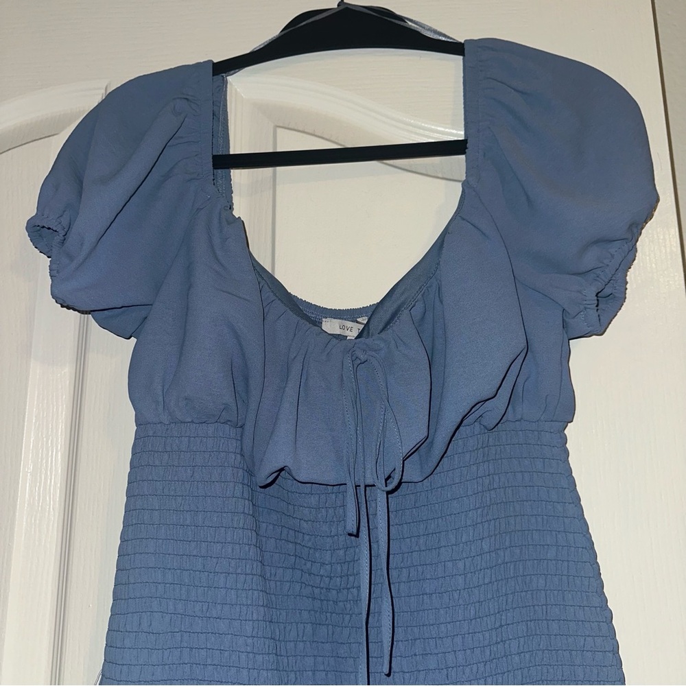 Love Tree Sky Blue Tie-Front Dress